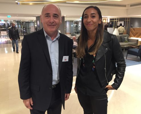 Robert Toussaint et l’athlète Agnès Raharolahy à la soirée de l’AGORA Supply Chain Management